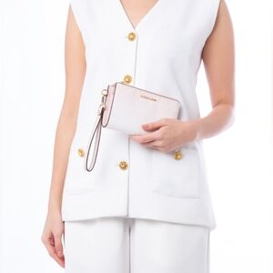 Michael KorsSignature Jet Set Large Ombré Wristlet Powder Blush NWT